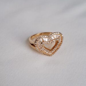 Anel de Coração Cravejado