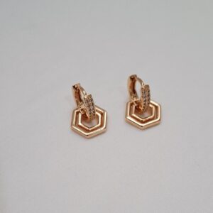 Brinco Argola Mini com Pingente e Zircônias