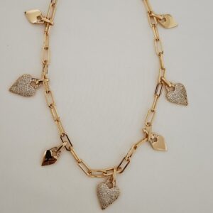 Choker de Coração Dourada